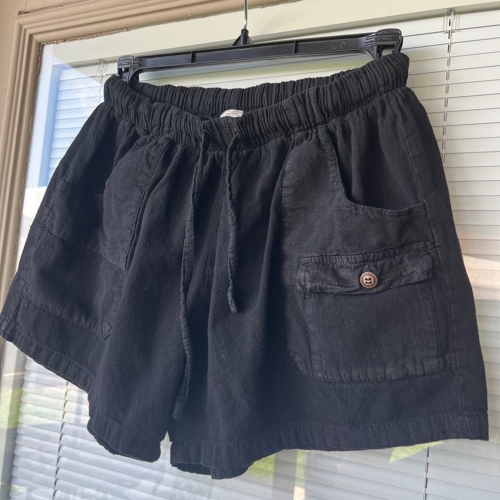 Black Shorts with Elastic Waistband